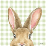 Garden Bunnies VII Green by Leslie Trimbach. SKU 87109a. Archival Giclee Fine art print for wall decor.