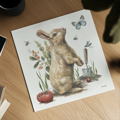 Garden Patch I by Leslie Trimbach. Shown as a detailed flat fine art print, highlighting archival giclee quality. Available as an archival giclee rolled canvas, fine art paper, or poster print. SKU 90660a.