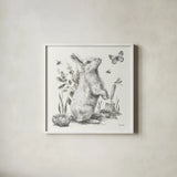 Garden Patch I Sketch by Leslie Trimbach. Shown in a crisp white glass frame for a clean and minimalist style. Available as an archival giclee rolled canvas, fine art paper, or poster print. SKU 90670a.