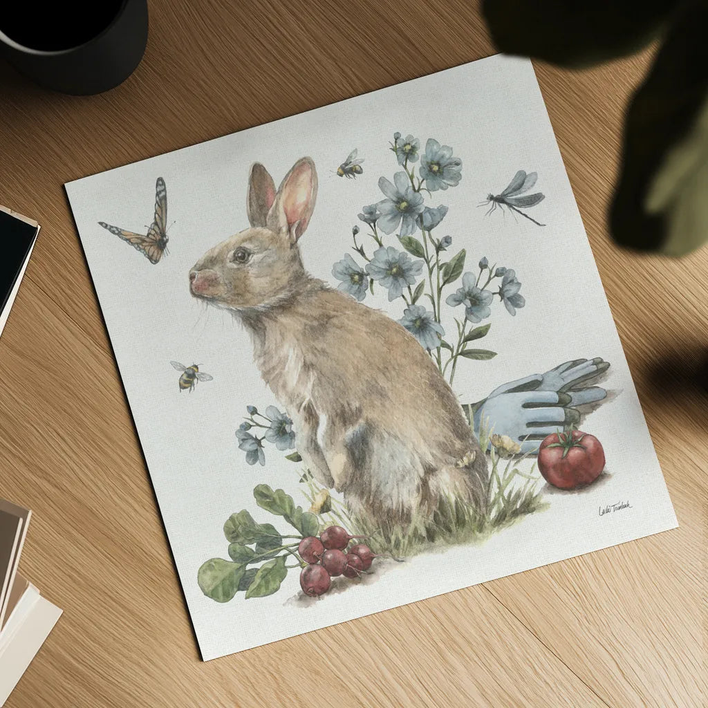 Garden Patch II by Leslie Trimbach. Shown as a detailed flat fine art print, highlighting archival giclee quality. Available as an archival giclee rolled canvas, fine art paper, or poster print. SKU 90661a.