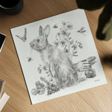 Garden Patch II Sketch by Leslie Trimbach. Shown as a detailed flat fine art print, highlighting archival giclee quality. Available as an archival giclee rolled canvas, fine art paper, or poster print. SKU 90671a.