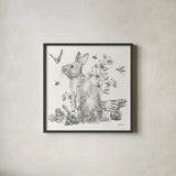 Garden Patch II Sketch by Leslie Trimbach. Shown in a sleek black glass frame for a contemporary gallery look. Available as an archival giclee rolled canvas, fine art paper, or poster print. SKU 90671a.
