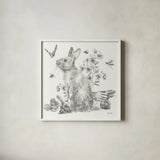 Garden Patch II Sketch by Leslie Trimbach. Shown in a crisp white glass frame for a clean and minimalist style. Available as an archival giclee rolled canvas, fine art paper, or poster print. SKU 90671a.