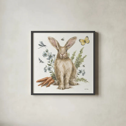 Garden Patch III by Leslie Trimbach. Shown in a sleek black glass frame for a contemporary gallery look. Available as an archival giclee rolled canvas, fine art paper, or poster print. SKU 90662a.