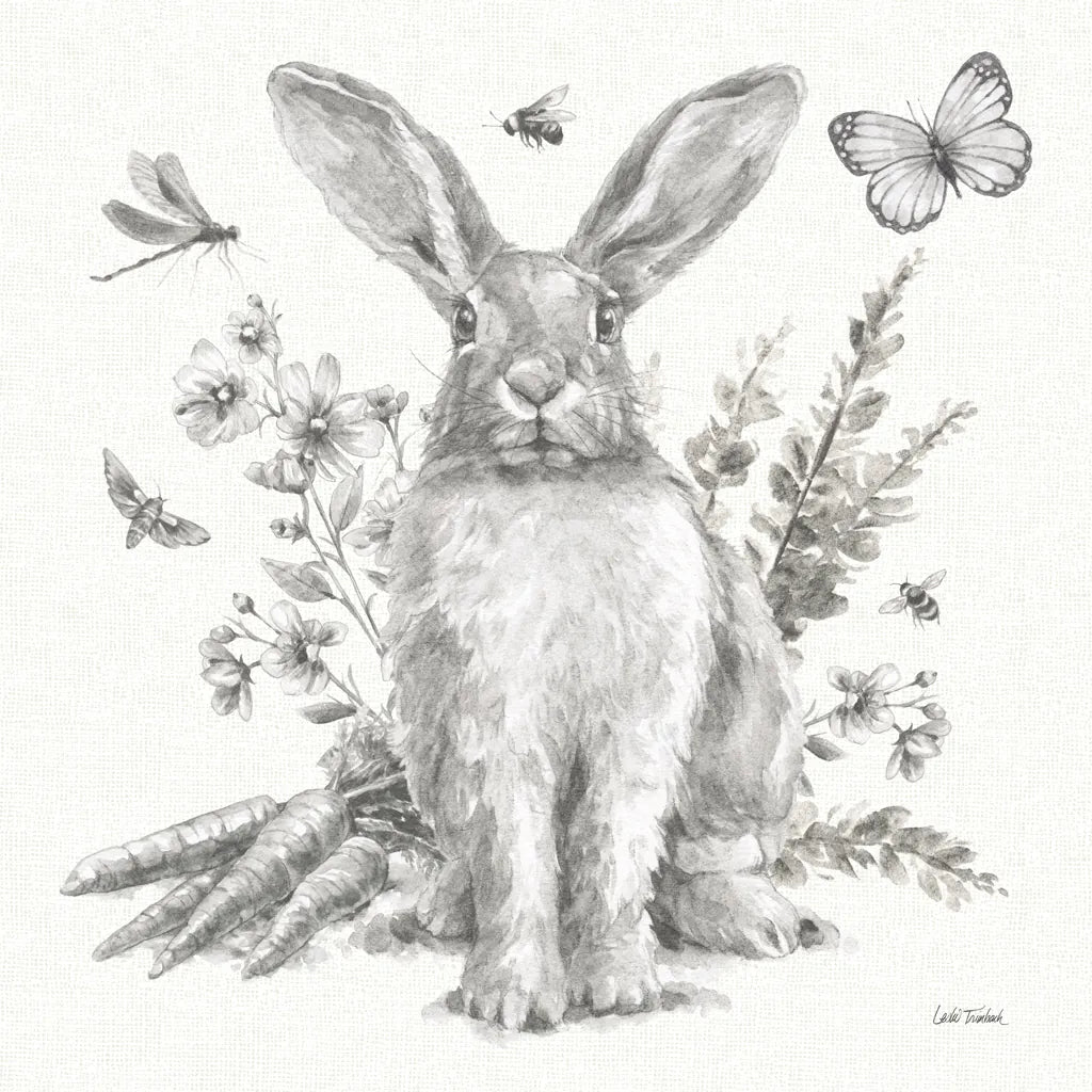 Garden Patch III Sketch by Leslie Trimbach. SKU 90672a. Archival Giclee Fine art print for wall decor.