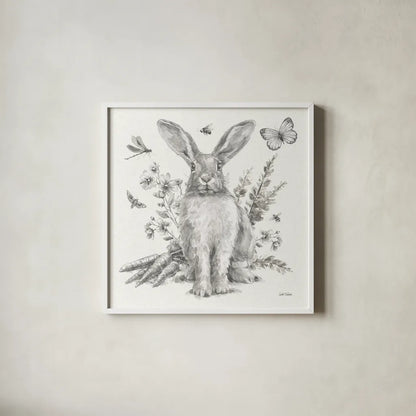 Garden Patch III Sketch by Leslie Trimbach. Shown in a crisp white glass frame for a clean and minimalist style. Available as an archival giclee rolled canvas, fine art paper, or poster print. SKU 90672a.