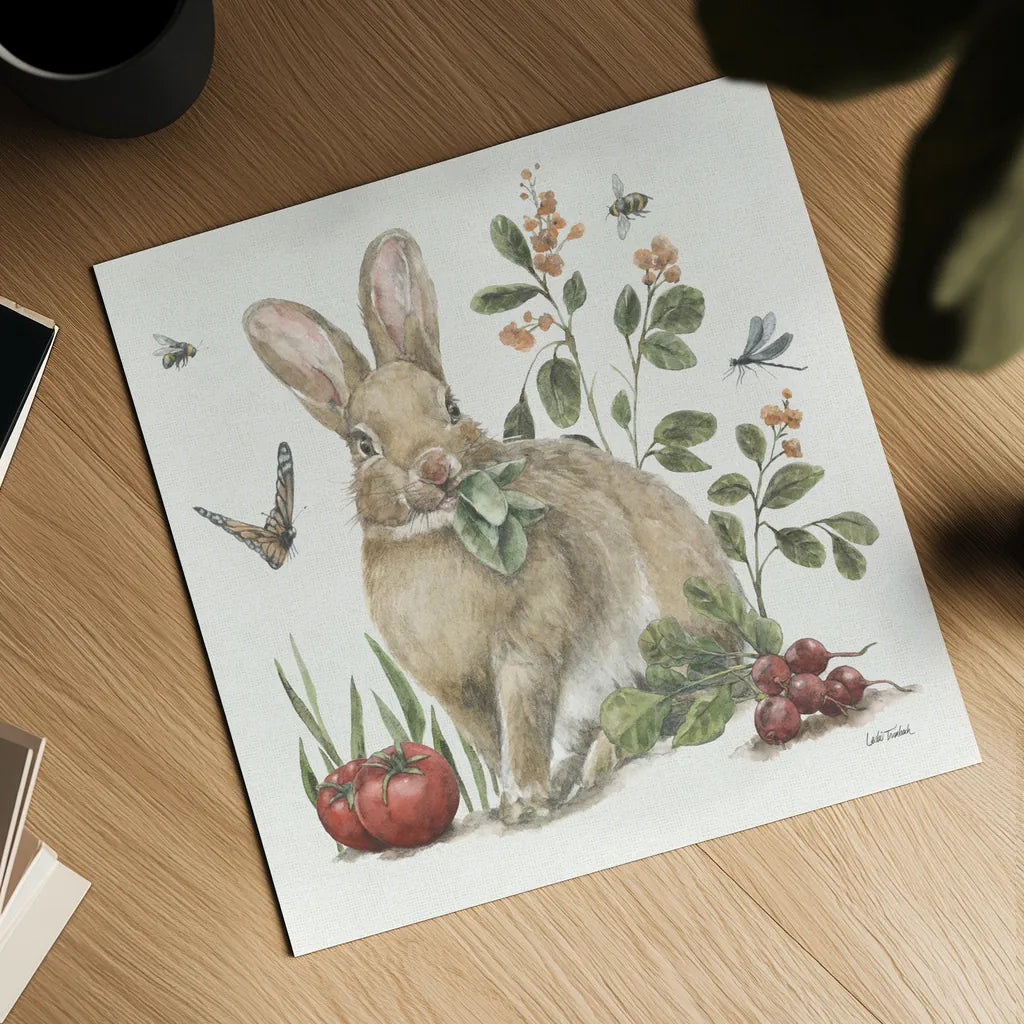 Garden Patch IV by Leslie Trimbach. Shown as a detailed flat fine art print, highlighting archival giclee quality. Available as an archival giclee rolled canvas, fine art paper, or poster print. SKU 90663a.