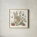 Garden Patch IV by Leslie Trimbach. Shown in a natural wood glass frame for a timeless modern aesthetic. Available as an archival giclee rolled canvas, fine art paper, or poster print. SKU 90663a.