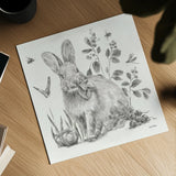Garden Patch IV Sketch by Leslie Trimbach. Shown as a detailed flat fine art print, highlighting archival giclee quality. Available as an archival giclee rolled canvas, fine art paper, or poster print. SKU 90673a.