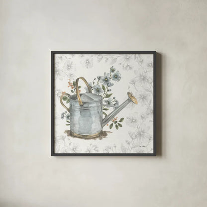 Garden Patch V by Leslie Trimbach. Shown in a sleek black glass frame for a contemporary gallery look. Available as an archival giclee rolled canvas, fine art paper, or poster print. SKU 90664a.