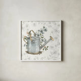 Garden Patch V by Leslie Trimbach. Shown in a crisp white glass frame for a clean and minimalist style. Available as an archival giclee rolled canvas, fine art paper, or poster print. SKU 90664a.