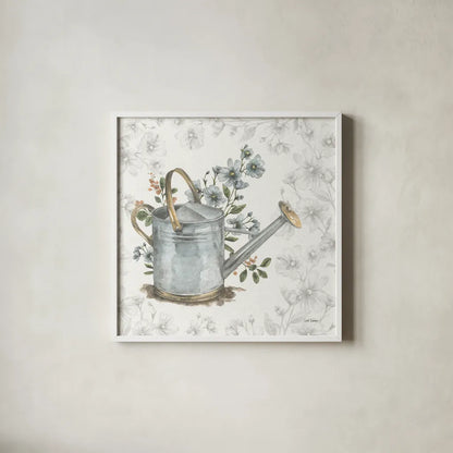 Garden Patch V by Leslie Trimbach. Shown in a crisp white glass frame for a clean and minimalist style. Available as an archival giclee rolled canvas, fine art paper, or poster print. SKU 90664a.