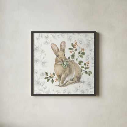 Garden Patch VI by Leslie Trimbach. Shown in a sleek black glass frame for a contemporary gallery look. Available as an archival giclee rolled canvas, fine art paper, or poster print. SKU 90665a.