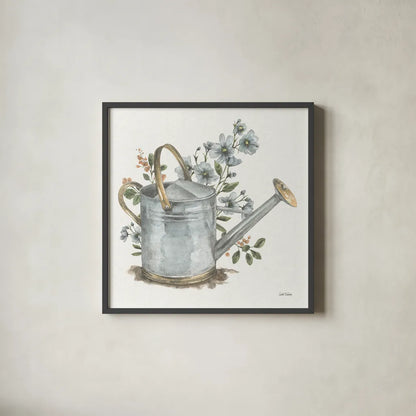 Garden Patch VII by Leslie Trimbach. Shown in a sleek black glass frame for a contemporary gallery look. Available as an archival giclee rolled canvas, fine art paper, or poster print. SKU 90666a.