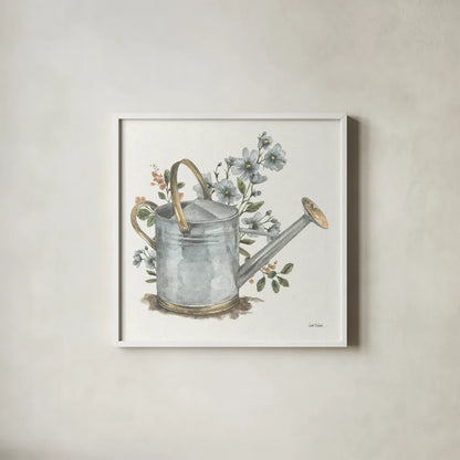 Garden Patch VII by Leslie Trimbach. Shown in a crisp white glass frame for a clean and minimalist style. Available as an archival giclee rolled canvas, fine art paper, or poster print. SKU 90666a.