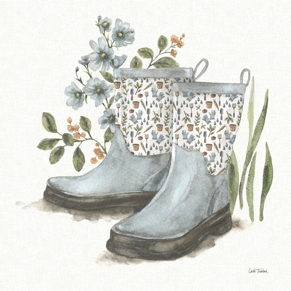 Garden Patch VIII by Leslie Trimbach. SKU 90667a. Archival Giclee Fine art print for wall decor.