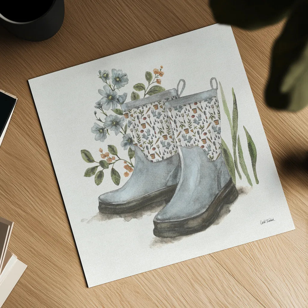 Garden Patch VIII by Leslie Trimbach. Shown as a detailed flat fine art print, highlighting archival giclee quality. Available as an archival giclee rolled canvas, fine art paper, or poster print. SKU 90667a.