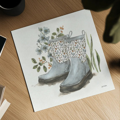 Garden Patch VIII by Leslie Trimbach. Shown as a detailed flat fine art print, highlighting archival giclee quality. Available as an archival giclee rolled canvas, fine art paper, or poster print. SKU 90667a.