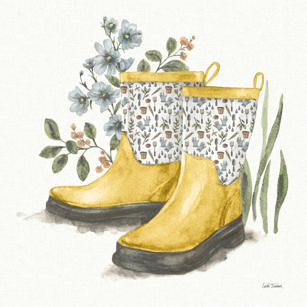 Garden Patch VIII Yellow by Leslie Trimbach. SKU 90741a. Archival Giclee Fine art print for wall decor.