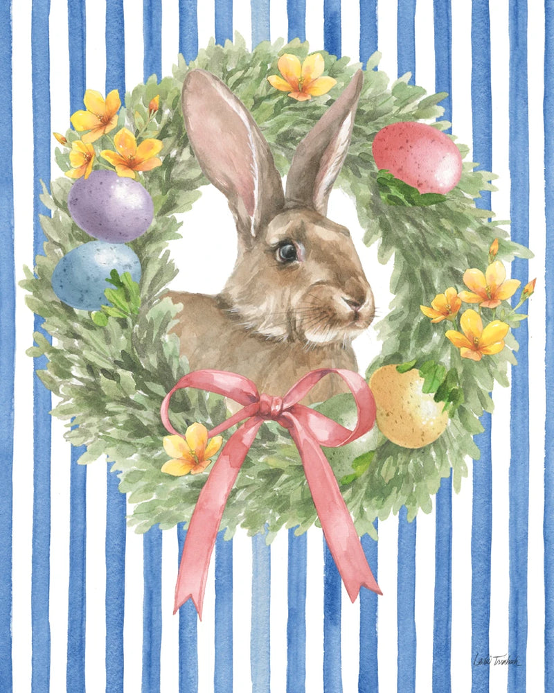 Hop Into Spring Wreath I by Leslie Trimbach
