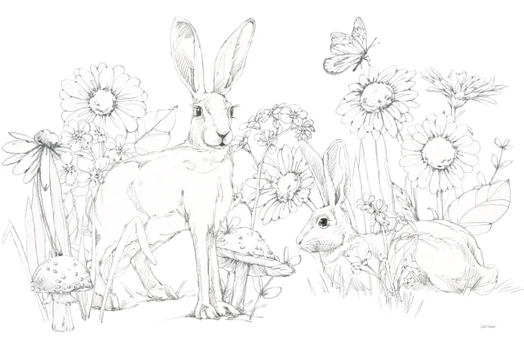 In The Garden I Sketch by Leslie Trimbach. SKU 85686i. Archival Giclee Fine art print for wall decor.