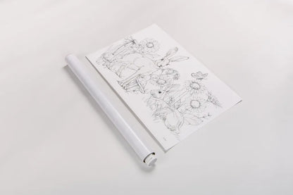 In The Garden I Sketch by Leslie Trimbach. shown as a rolled paper print. Available as archival giclee rolled canvas, fine art paper, or poster print. SKU 85686i.