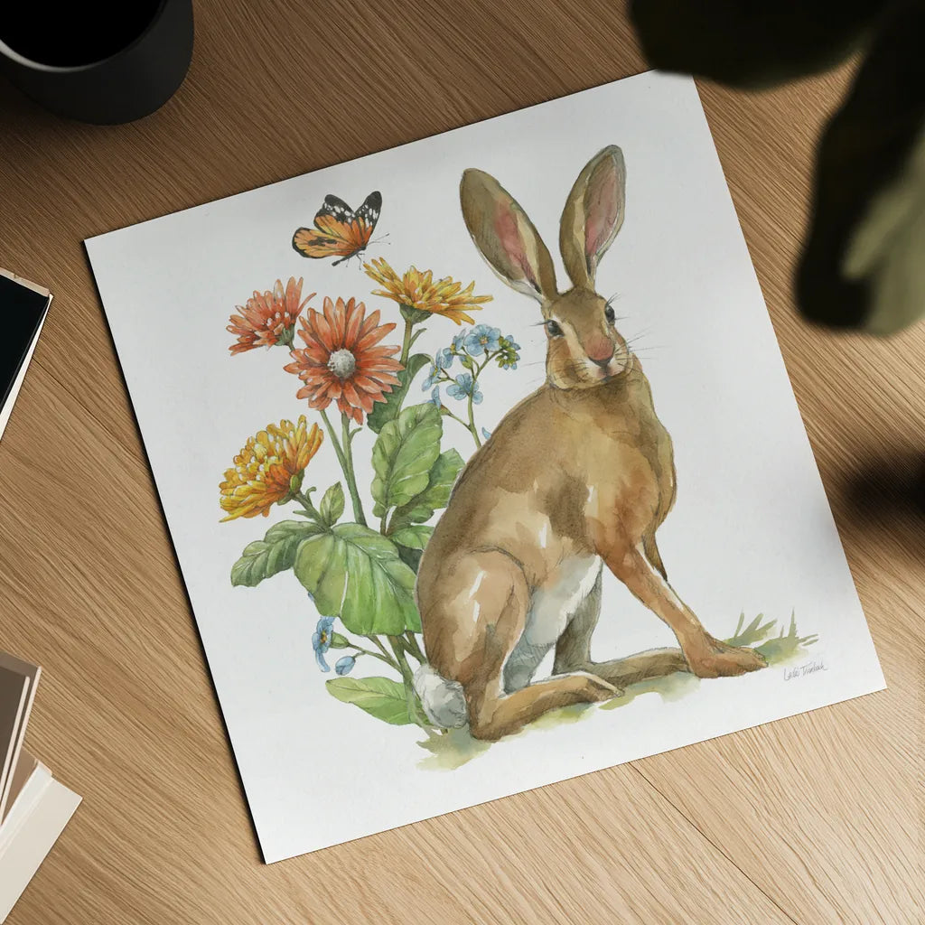 In The Garden II by Leslie Trimbach. Shown as a detailed flat fine art print, highlighting archival giclee quality. Available as an archival giclee rolled canvas, fine art paper, or poster print. SKU 85682a.