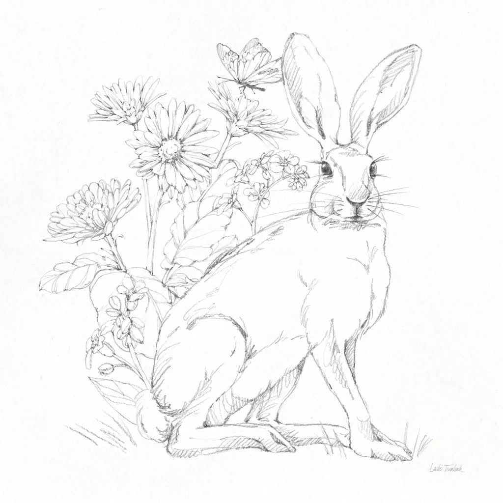 In The Garden II Sketch by Leslie Trimbach. SKU 85687a. Archival Giclee Fine art print for wall decor.