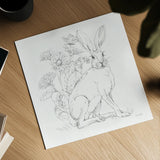 In The Garden II Sketch by Leslie Trimbach. Shown as a detailed flat fine art print, highlighting archival giclee quality. Available as an archival giclee rolled canvas, fine art paper, or poster print. SKU 85687a.