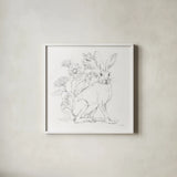 In The Garden II Sketch by Leslie Trimbach. Shown in a crisp white glass frame for a clean and minimalist style. Available as an archival giclee rolled canvas, fine art paper, or poster print. SKU 85687a.
