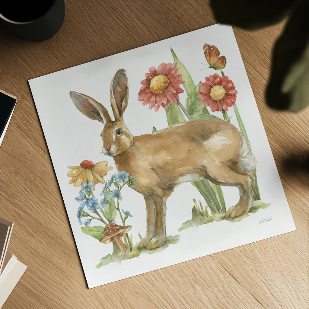 In The Garden III by Leslie Trimbach. Shown as a detailed flat fine art print, highlighting archival giclee quality. Available as an archival giclee rolled canvas, fine art paper, or poster print. SKU 85683a.