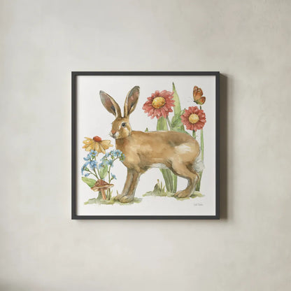 In The Garden III by Leslie Trimbach. Shown in a sleek black glass frame for a contemporary gallery look. Available as an archival giclee rolled canvas, fine art paper, or poster print. SKU 85683a.