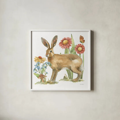 In The Garden III by Leslie Trimbach. Shown in a crisp white glass frame for a clean and minimalist style. Available as an archival giclee rolled canvas, fine art paper, or poster print. SKU 85683a.