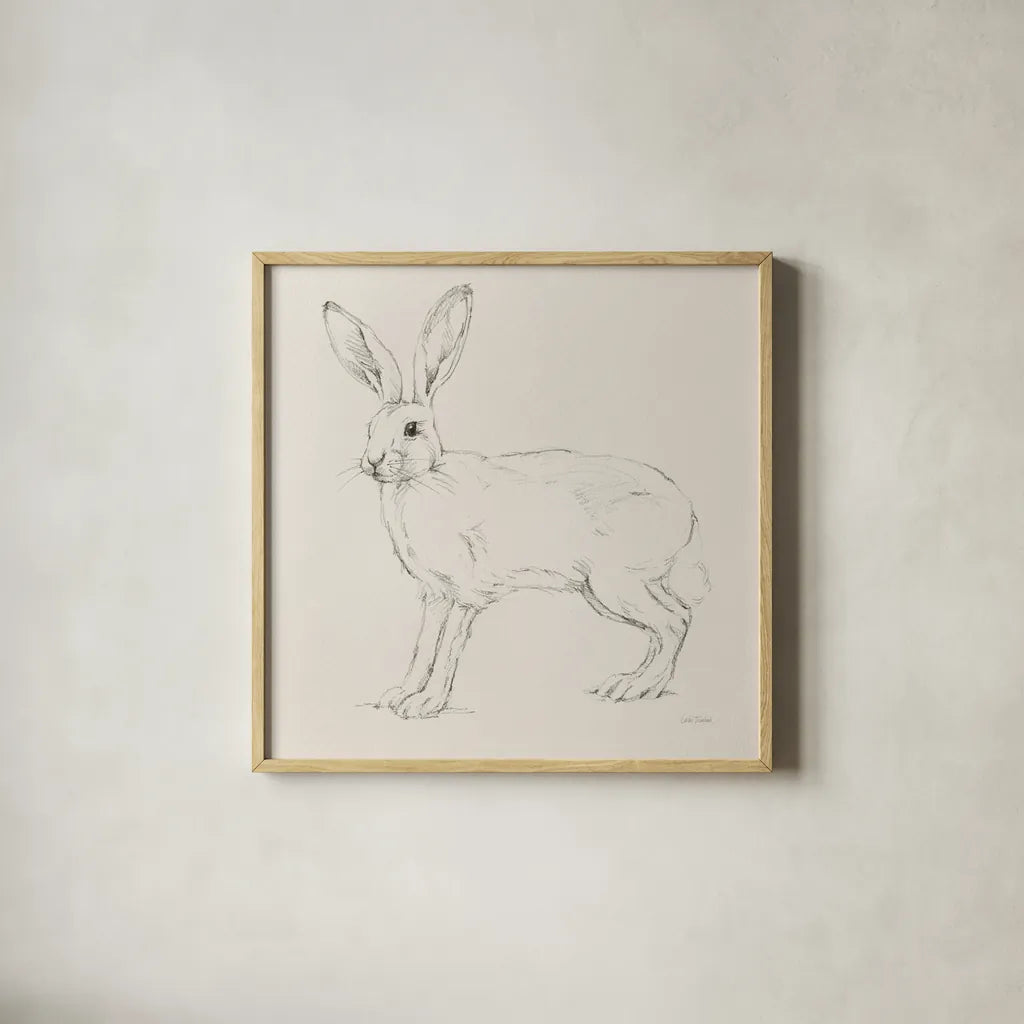 In The Garden III No Flowers Cream by Leslie Trimbach. Shown in a natural wood glass frame for a timeless modern aesthetic. Available as an archival giclee rolled canvas, fine art paper, or poster print. SKU 85499a.