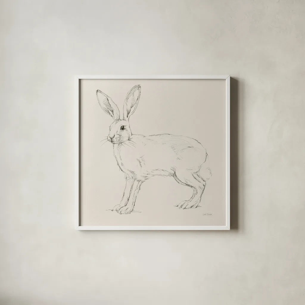 In The Garden III No Flowers Cream by Leslie Trimbach. Shown in a crisp white glass frame for a clean and minimalist style. Available as an archival giclee rolled canvas, fine art paper, or poster print. SKU 85499a.