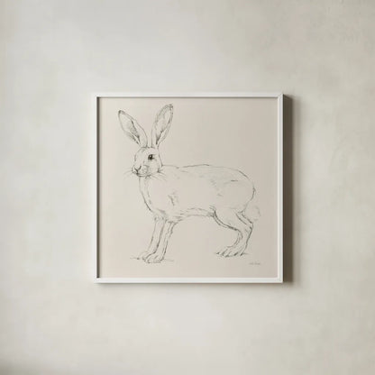 In The Garden III No Flowers Cream by Leslie Trimbach. Shown in a crisp white glass frame for a clean and minimalist style. Available as an archival giclee rolled canvas, fine art paper, or poster print. SKU 85499a.