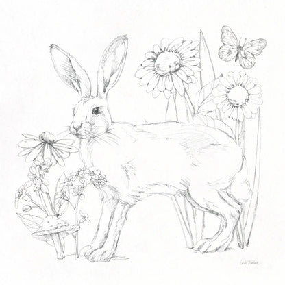 In The Garden III Sketch by Leslie Trimbach. SKU 85688a. Archival Giclee Fine art print for wall decor.