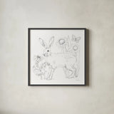 In The Garden III Sketch by Leslie Trimbach. Shown in a sleek black glass frame for a contemporary gallery look. Available as an archival giclee rolled canvas, fine art paper, or poster print. SKU 85688a.