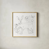 In The Garden III Sketch by Leslie Trimbach. Shown in a natural wood glass frame for a timeless modern aesthetic. Available as an archival giclee rolled canvas, fine art paper, or poster print. SKU 85688a.