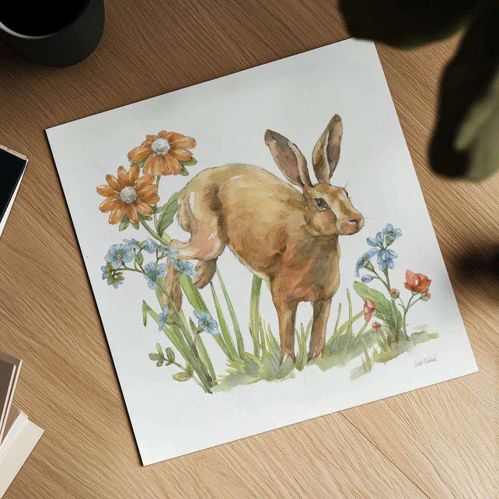 In The Garden IV by Leslie Trimbach. Shown as a detailed flat fine art print, highlighting archival giclee quality. Available as an archival giclee rolled canvas, fine art paper, or poster print. SKU 85684a.