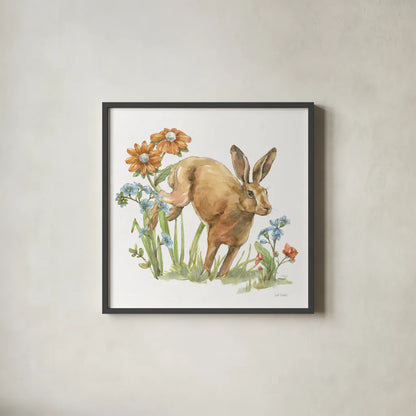 In The Garden IV by Leslie Trimbach. Shown in a sleek black glass frame for a contemporary gallery look. Available as an archival giclee rolled canvas, fine art paper, or poster print. SKU 85684a.