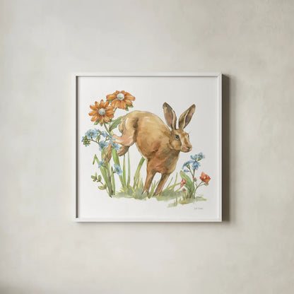 In The Garden IV by Leslie Trimbach. Shown in a crisp white glass frame for a clean and minimalist style. Available as an archival giclee rolled canvas, fine art paper, or poster print. SKU 85684a.