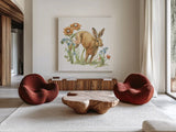 In The Garden IV by Leslie Trimbach. Shown as extra-large giant wall art in a modern living room. Available as an archival giclee rolled canvas, fine art paper, or poster print. SKU 85684a.