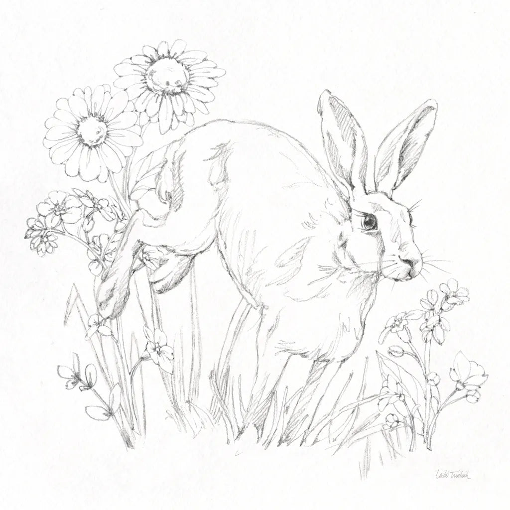 In The Garden IV Sketch by Leslie Trimbach. SKU 85689a. Archival Giclee Fine art print for wall decor.