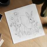 In The Garden IV Sketch by Leslie Trimbach. Shown as a detailed flat fine art print, highlighting archival giclee quality. Available as an archival giclee rolled canvas, fine art paper, or poster print. SKU 85689a.