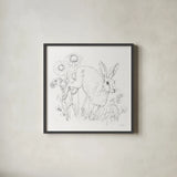 In The Garden IV Sketch by Leslie Trimbach. Shown in a sleek black glass frame for a contemporary gallery look. Available as an archival giclee rolled canvas, fine art paper, or poster print. SKU 85689a.