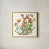 In The Garden V by Leslie Trimbach. Shown in a natural wood glass frame for a timeless modern aesthetic. Available as an archival giclee rolled canvas, fine art paper, or poster print. SKU 85685a.
