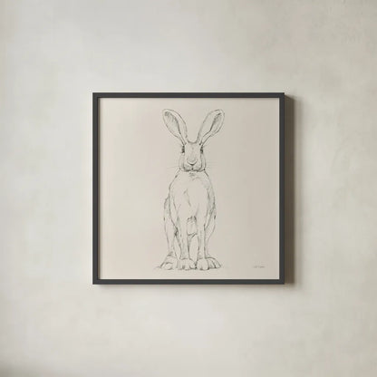 In The Garden V No Flowers Cream by Leslie Trimbach. Shown in a sleek black glass frame for a contemporary gallery look. Available as an archival giclee rolled canvas, fine art paper, or poster print. SKU 85500a.