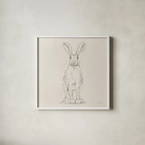 In The Garden V No Flowers Cream by Leslie Trimbach. Shown in a crisp white glass frame for a clean and minimalist style. Available as an archival giclee rolled canvas, fine art paper, or poster print. SKU 85500a.