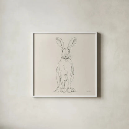 In The Garden V No Flowers Cream by Leslie Trimbach. Shown in a crisp white glass frame for a clean and minimalist style. Available as an archival giclee rolled canvas, fine art paper, or poster print. SKU 85500a.